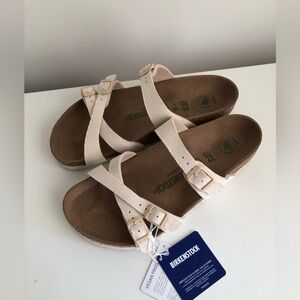 NEW Birkenstock Franca Crisscross Slide Sandal Eggshell Size 8US /39EUB
